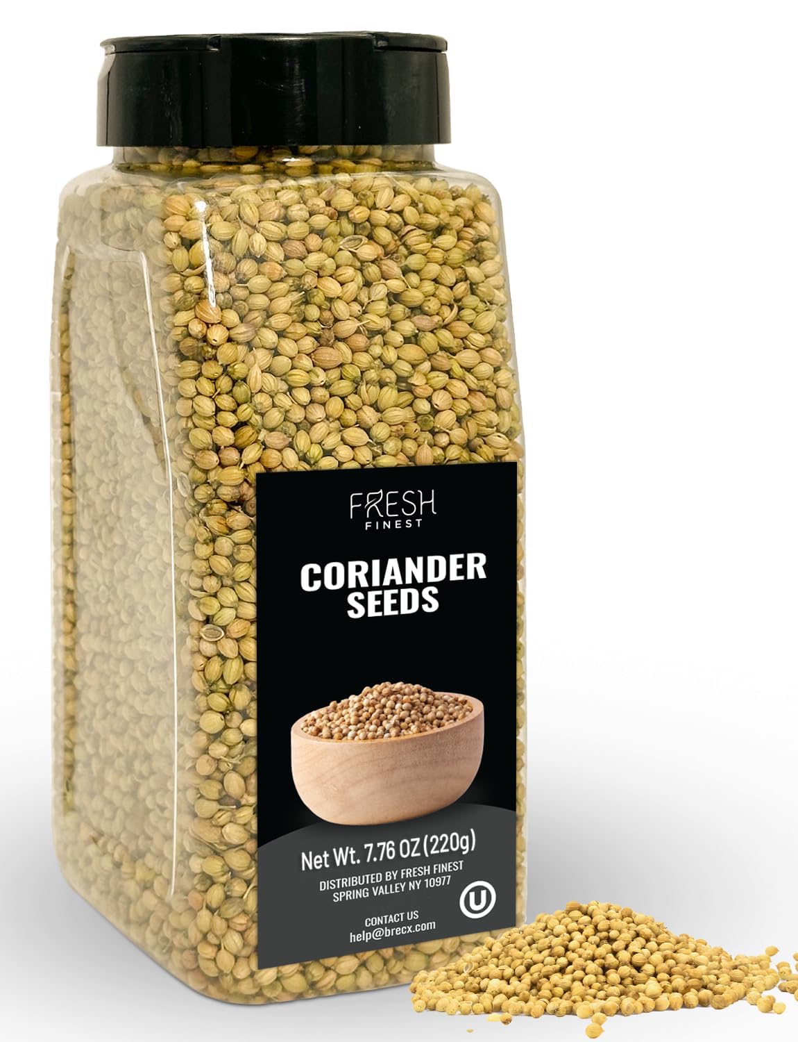 Fresh Finest coriander seeds whole jar, premium aroma for cooking.