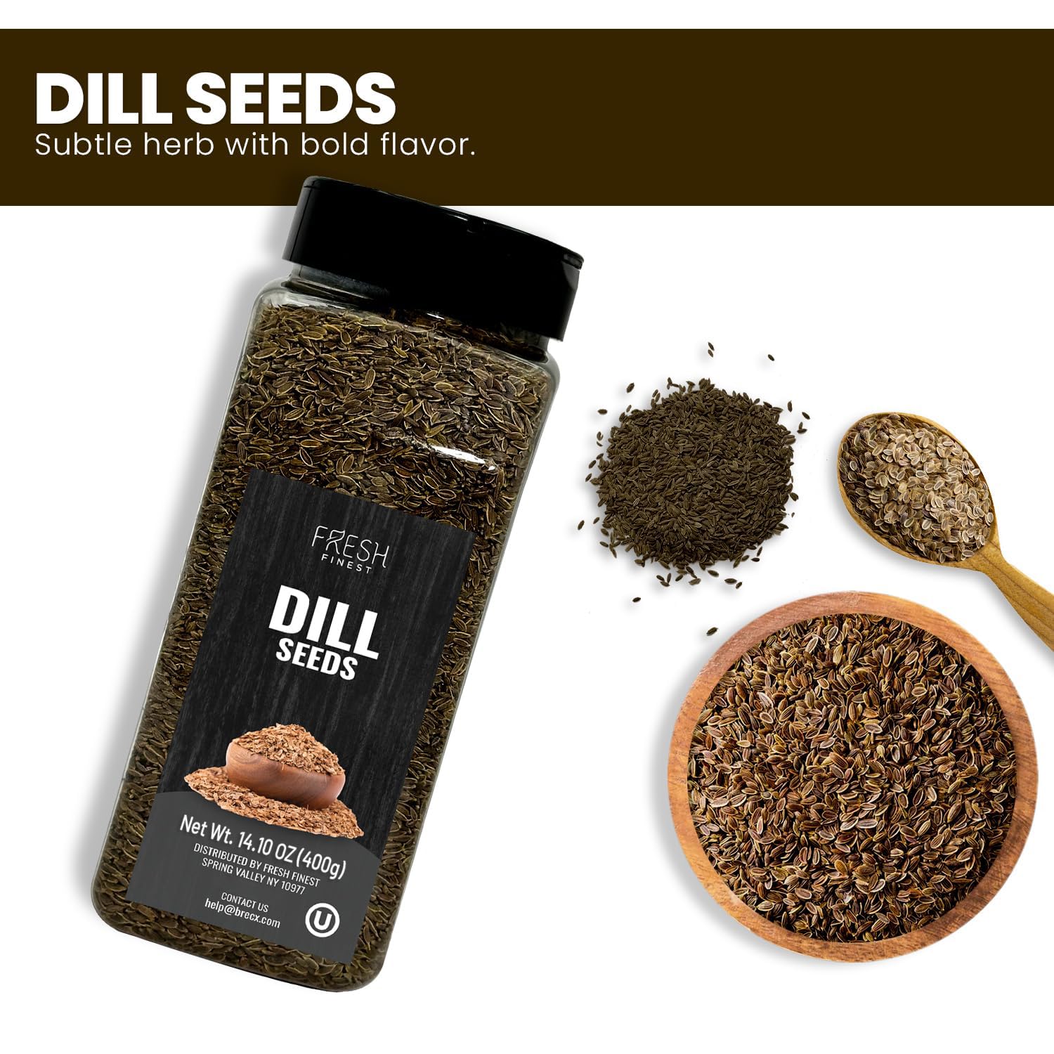Fresh Finest dill seed used in dressings and salads for brightness