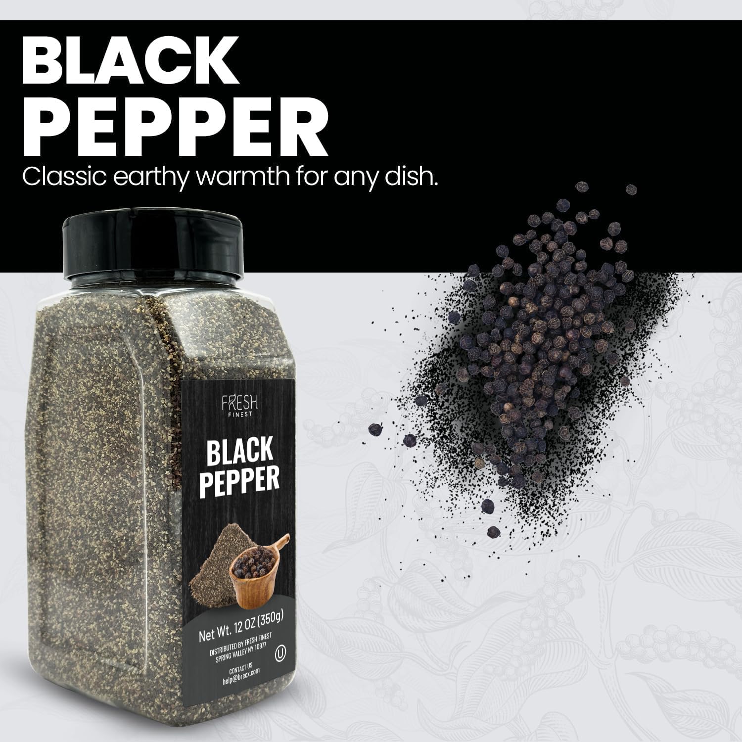 Fresh Finest dining kitchen shelf with pepper illustrates everyday seasoning accessibility