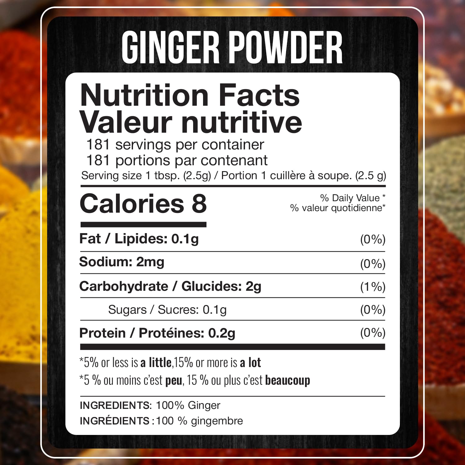 Fresh Finest Ginger Powder dispense-pour showing easy measuring for quick cooking.