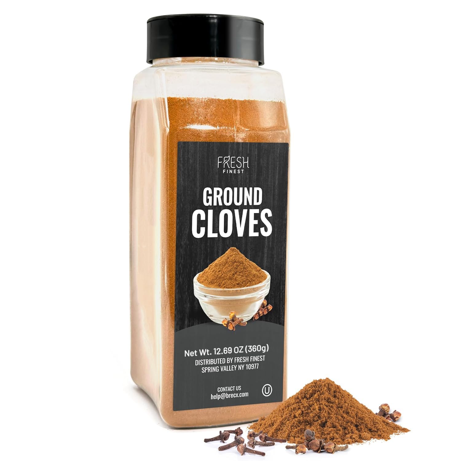Fresh Finest Ground Clove jar close-up showing premium aroma and quality