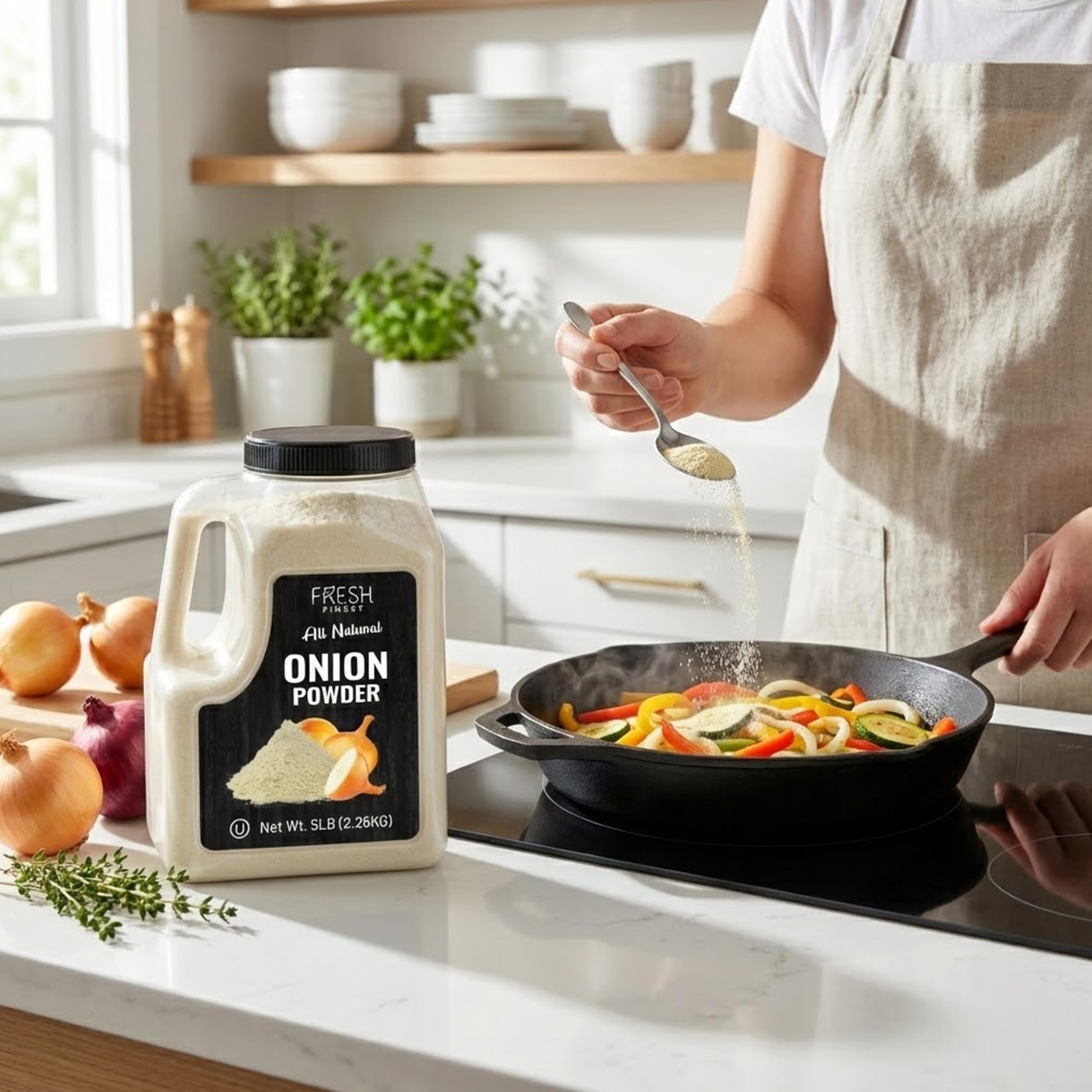 Fresh Finest kitchen uses: meat seasoning and vegetables with depth