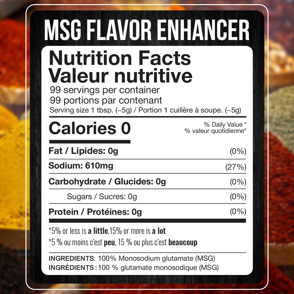 Fresh Finest MSG jar close-up highlighting pure flavor boost without fillers.