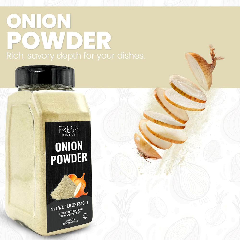 Fresh Finest Onion Powder in durable container preserves aroma.