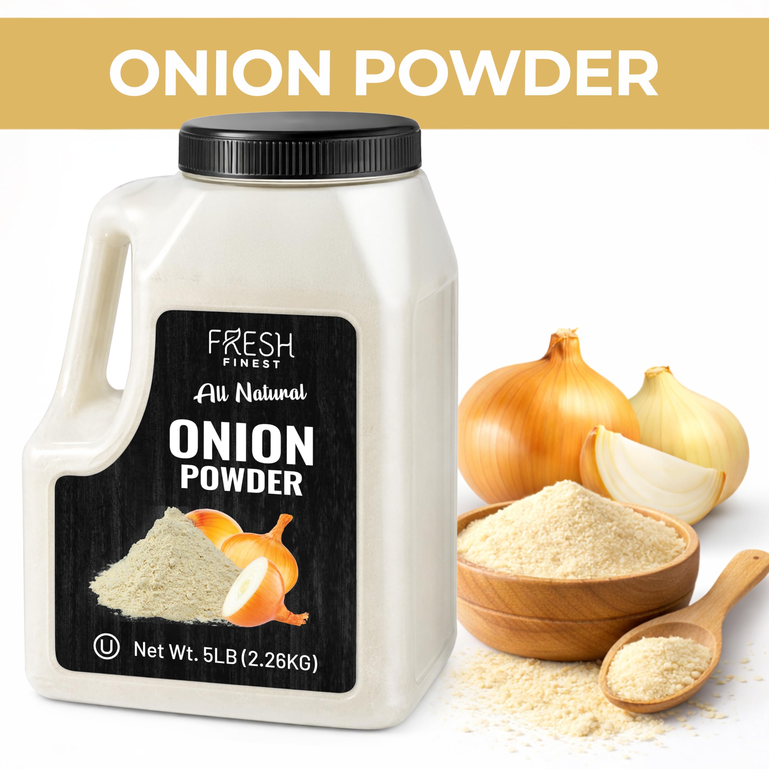 Fresh Finest onion powder pours easily for quick flavor boosts