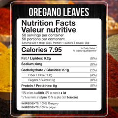 Fresh Finest oregano leaves closeup: premium dried leaves with vibrant aroma.