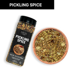 Fresh Finest Pickling Spice in a bowl ready for pickling cucumber slices.