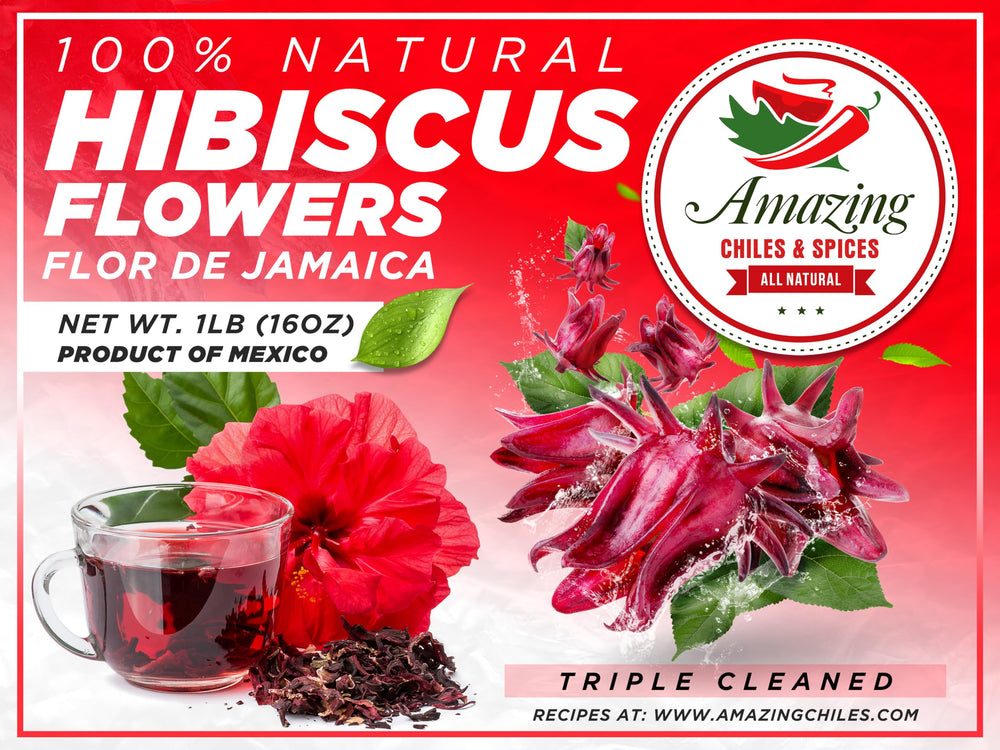 Amazing Chiles & Spices hibiscus petals for vibrant beverages.