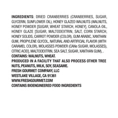 Fresh Gourmet cranberries glazed-walnuts on salad, versatile topping.