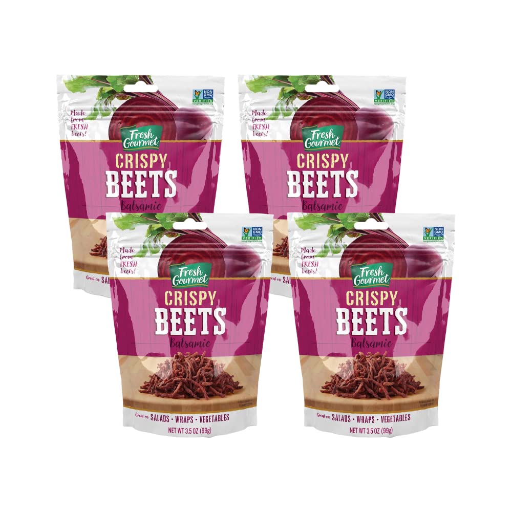 Fresh Gourmet Crispy Balsamic Beets in a resealable bag for on-the-go crunch