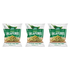Fresh Gourmet Crispy Jalapeños bag close-up highlighting freshness and crunch