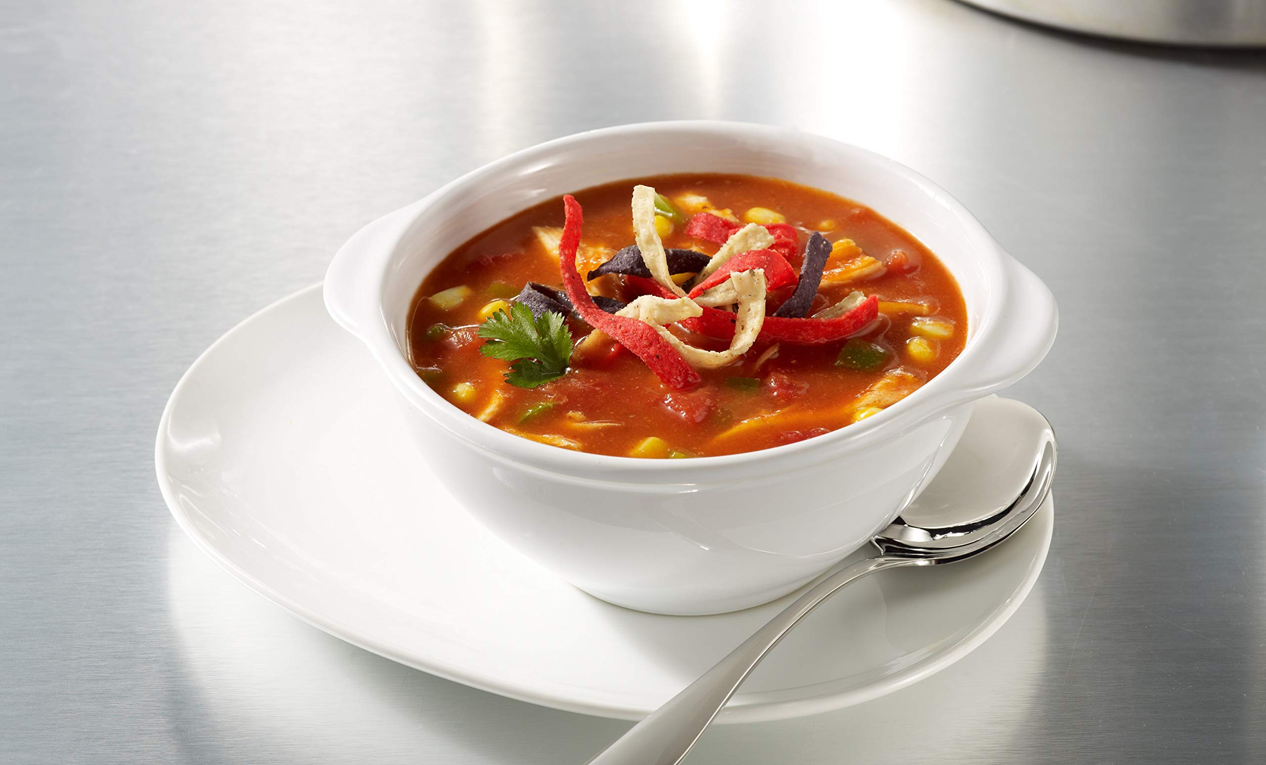 Fresh Gourmet Tri-Color Tortilla Strips in soup add texture and flavor