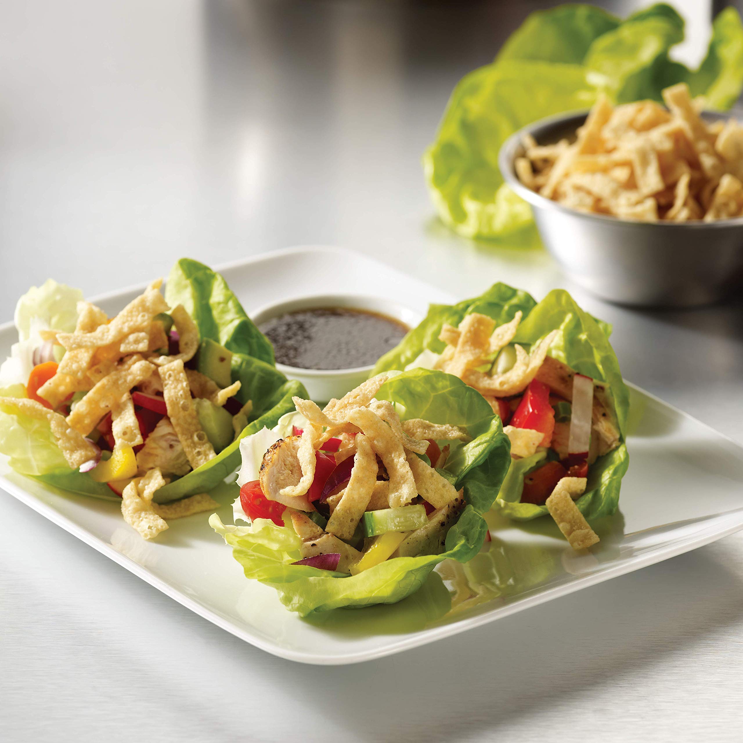 Fresh Gourmet wonton strips offer crunchy toppings for bowls and soups.