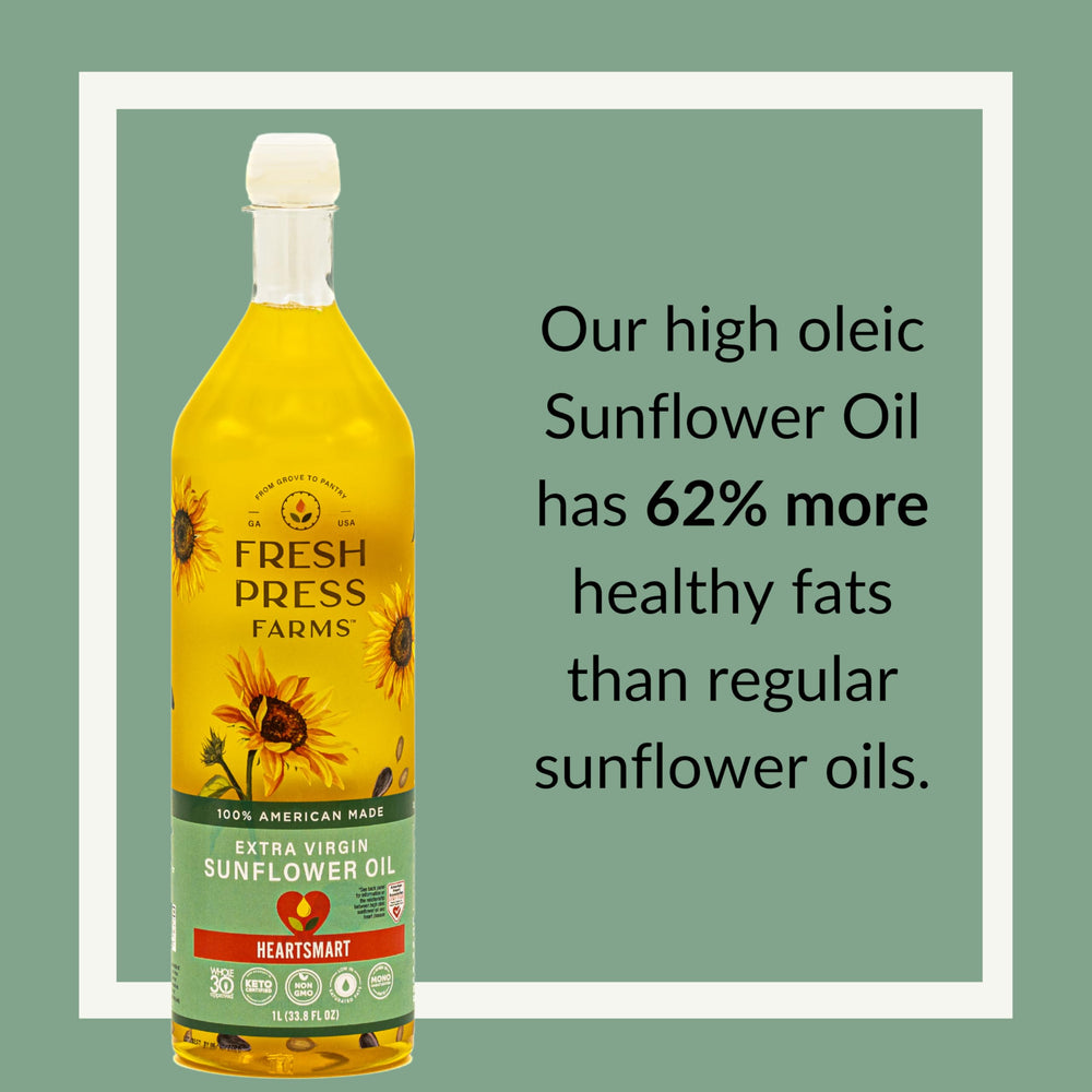 Fresh Press Farms oil nutrition panel close-up with vitamins and omega-9s