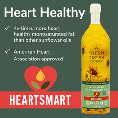 Fresh Press Farms sunflower oil used in a pan for sauté