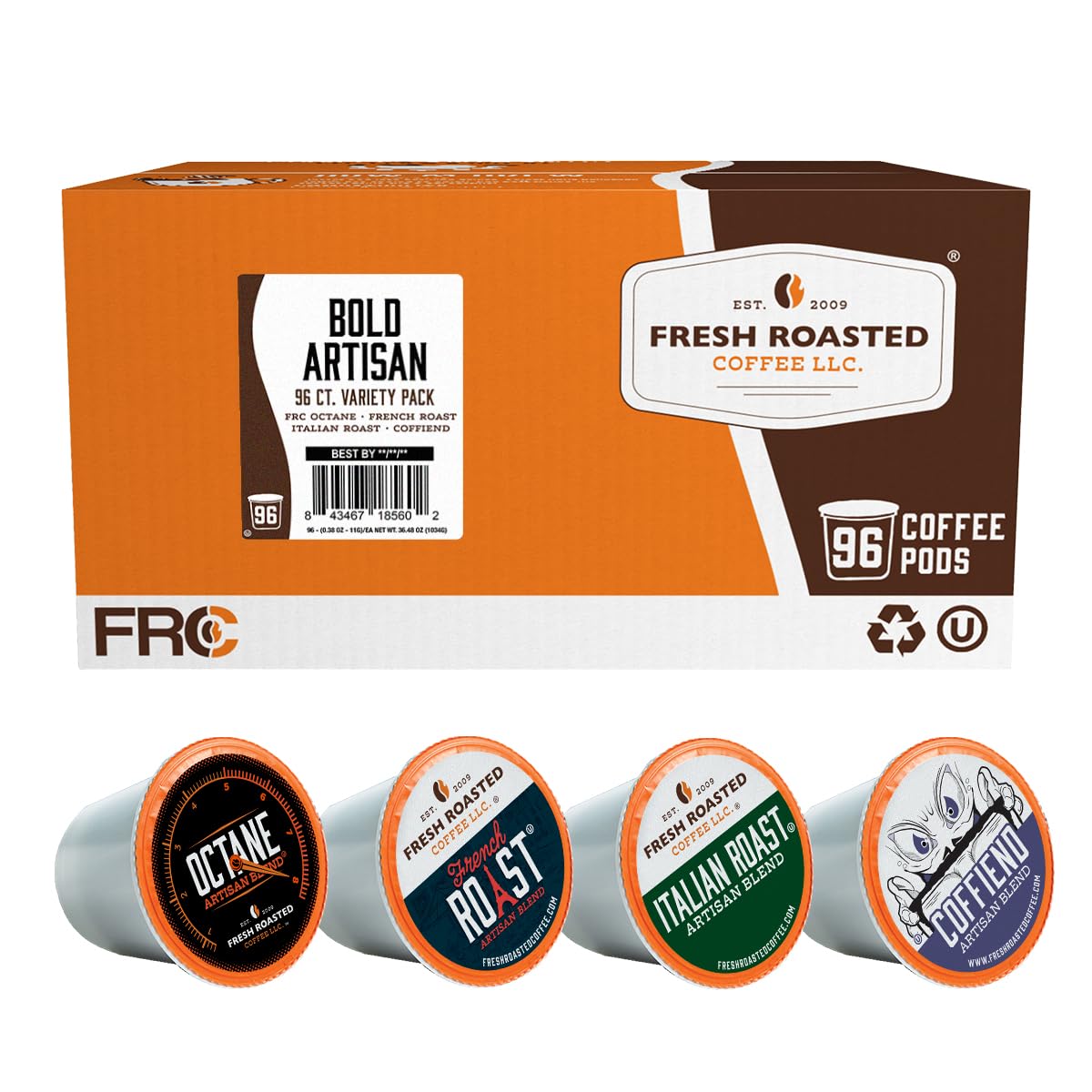 Fresh Roasted Coffee Bold Artisan Blend Variety Pack pods for versatile home brewing