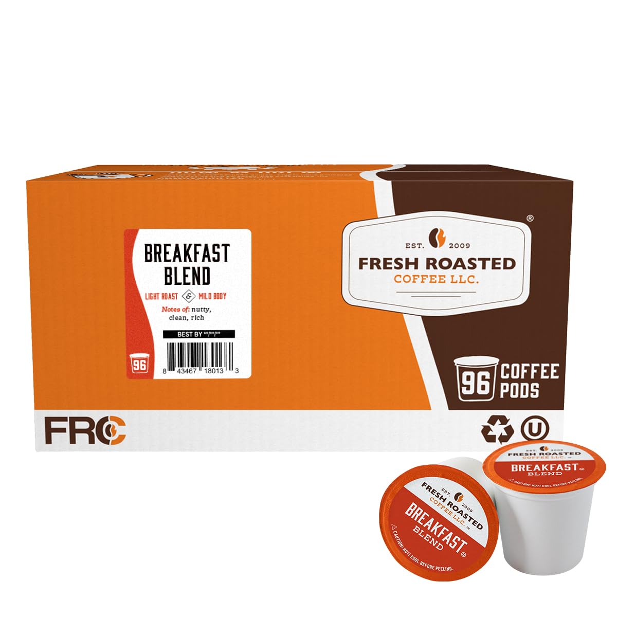 Fresh Roasted Coffee Breakfast Blend pods for quick mornings with consistent flavor.