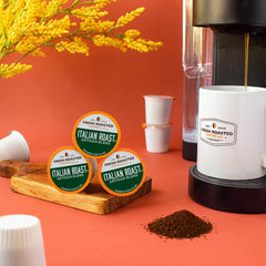 Fresh Roasted Coffee compostable grounds and filters support eco-friendly cleanup.