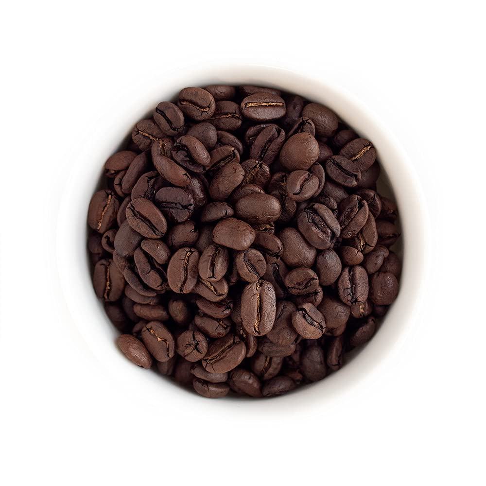 Fresh Roasted Coffee decaf Colombian label front highlights Kosher quality.