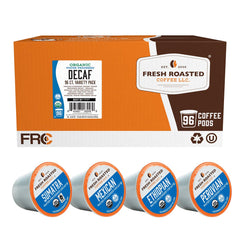 Fresh Roasted Coffee decaf variety pack box and pods offer versatile daily options