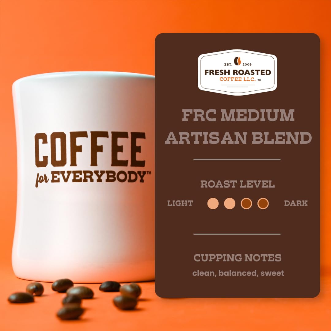 Fresh Roasted Coffee FRC Medium Roast whole bean or ground flexibility.