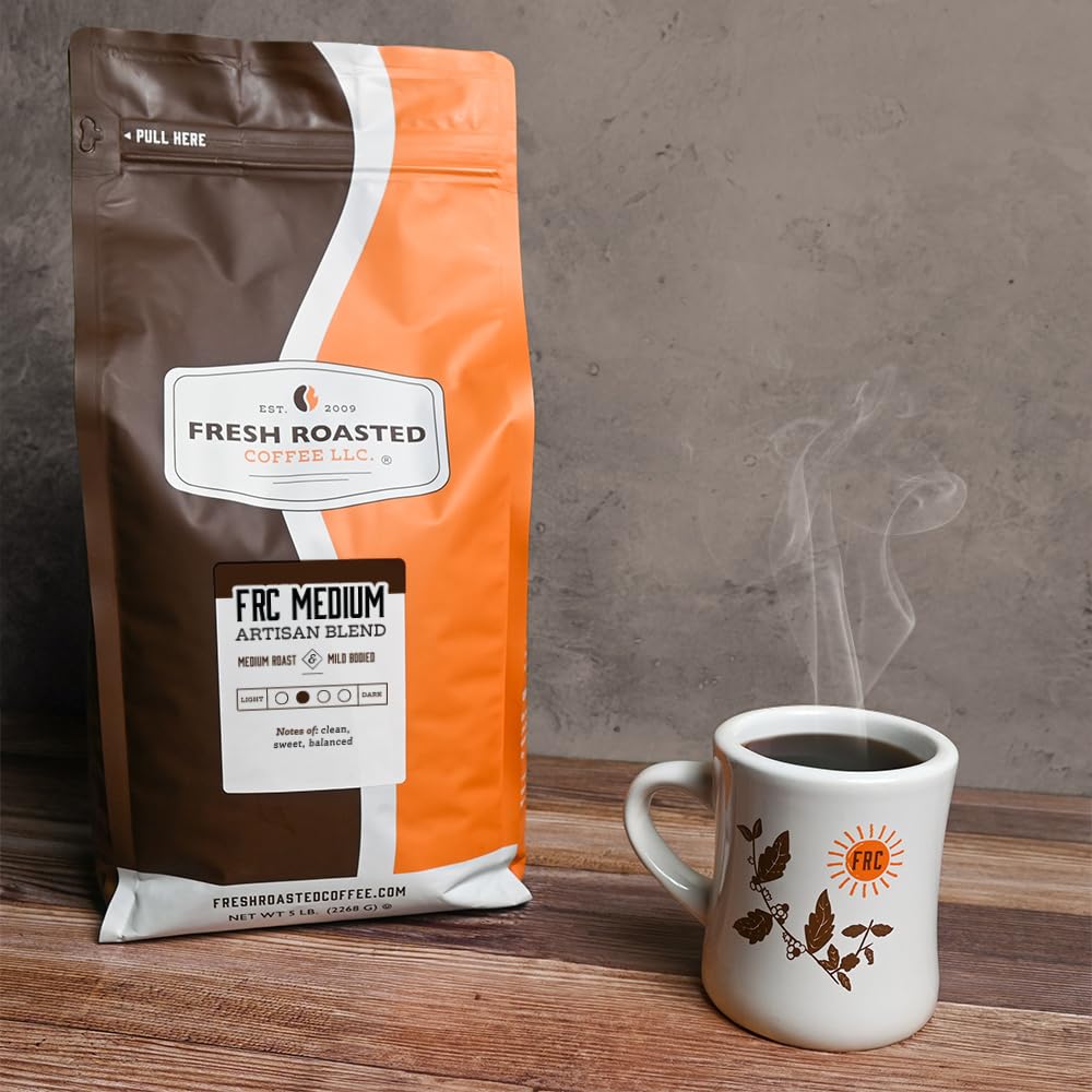 Fresh Roasted Coffee FRC Medium Roast in Loring smokeless roaster for cleaner air.