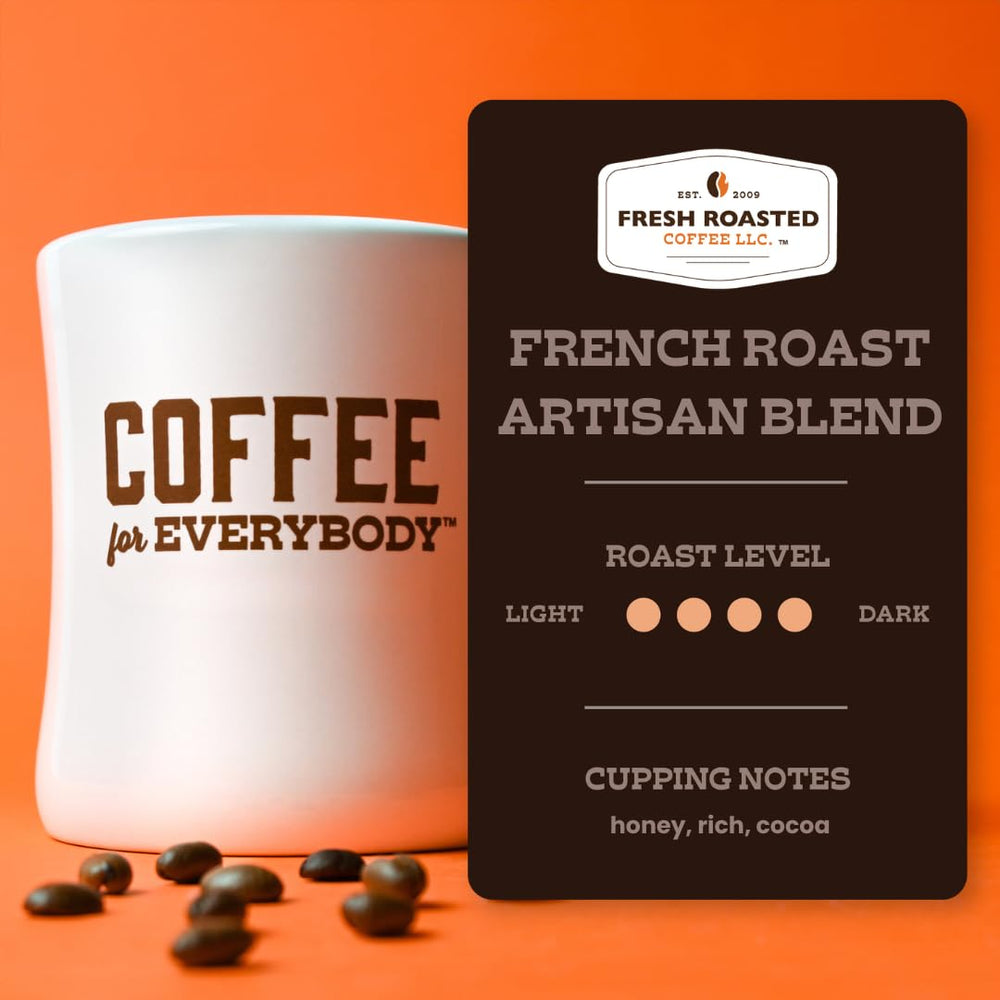 Fresh Roasted Coffee French Roast aroma rises as steam from a cup.