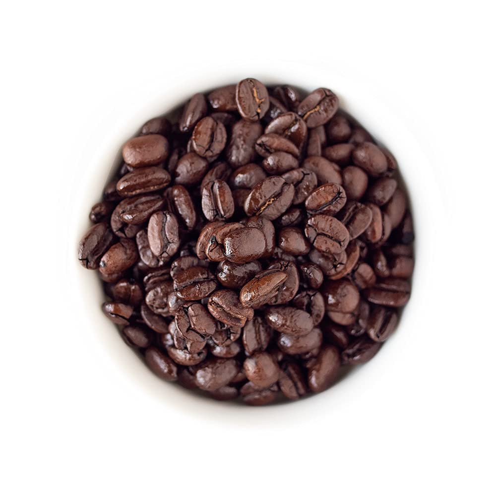 Fresh Roasted Coffee French Roast whole beans ready for grinding and brewing.