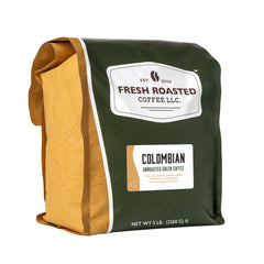Fresh Roasted Coffee green Colombian beans ready for roasting and customization.