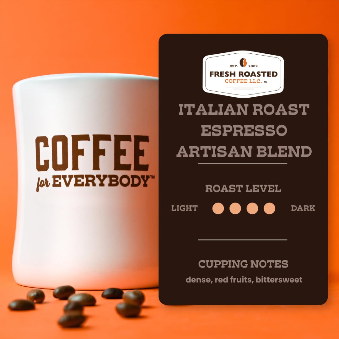 Fresh Roasted Coffee Italian Roast ground and prepared in a drip or pour-over setup