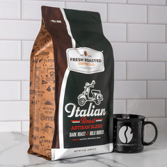 Fresh Roasted Coffee Italian Roast 5 lb bag of dark, espresso-friendly beans