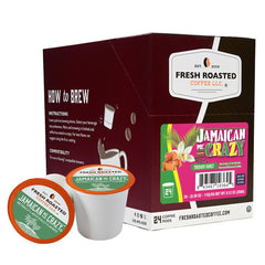 Fresh Roasted Coffee Jamaican Me Crazy pod pack 24-count for quick, flavorful mornings.