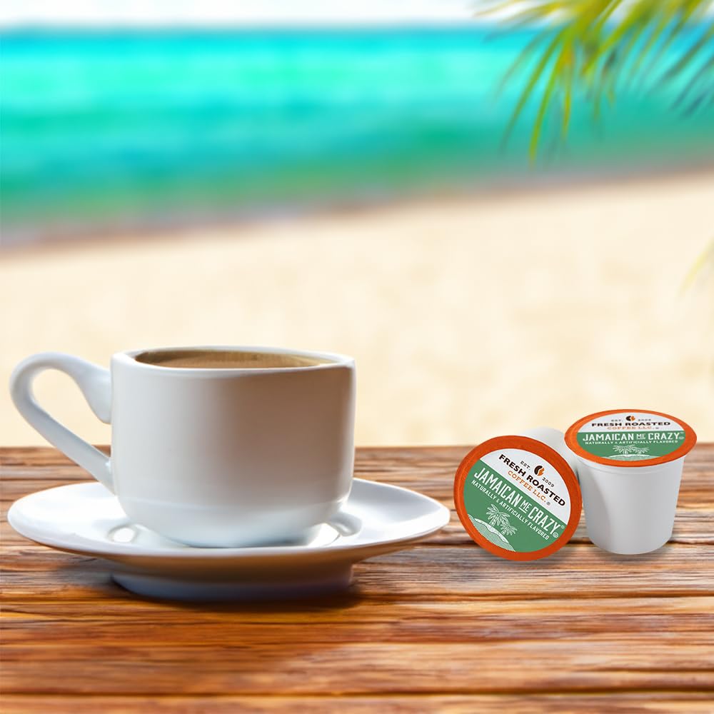 Fresh Roasted Coffee Jamaican Me Crazy pod vanilla bean detail.