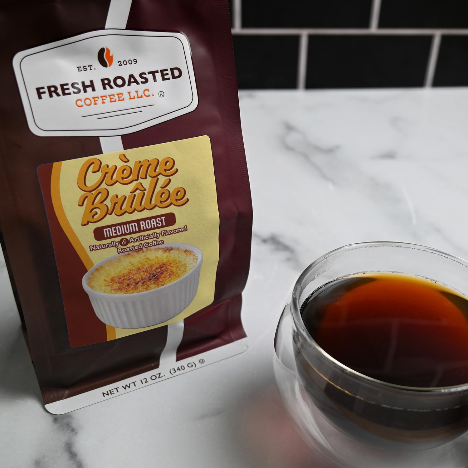 Fresh Roasted Coffee Kosher-certified packaging ready for fresh grind.
