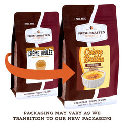 Fresh Roasted Coffee medium roast beans close-up with rich aroma.