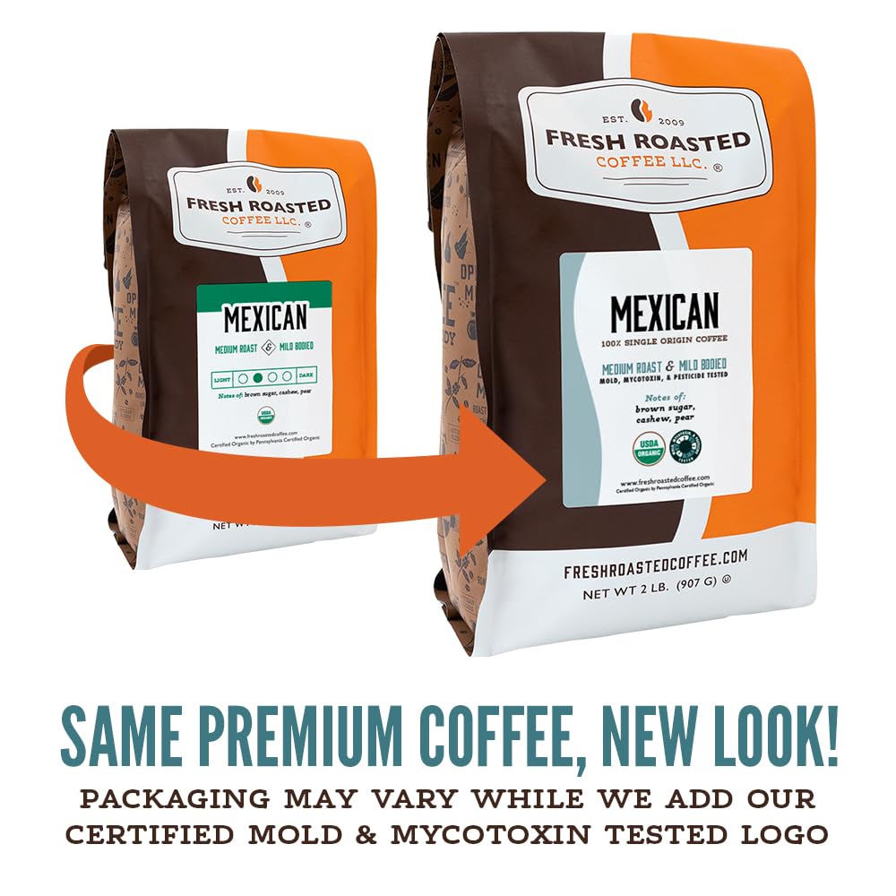 Fresh Roasted Coffee Mexican cup releasing mild, pear-like aroma for a balanced morning.