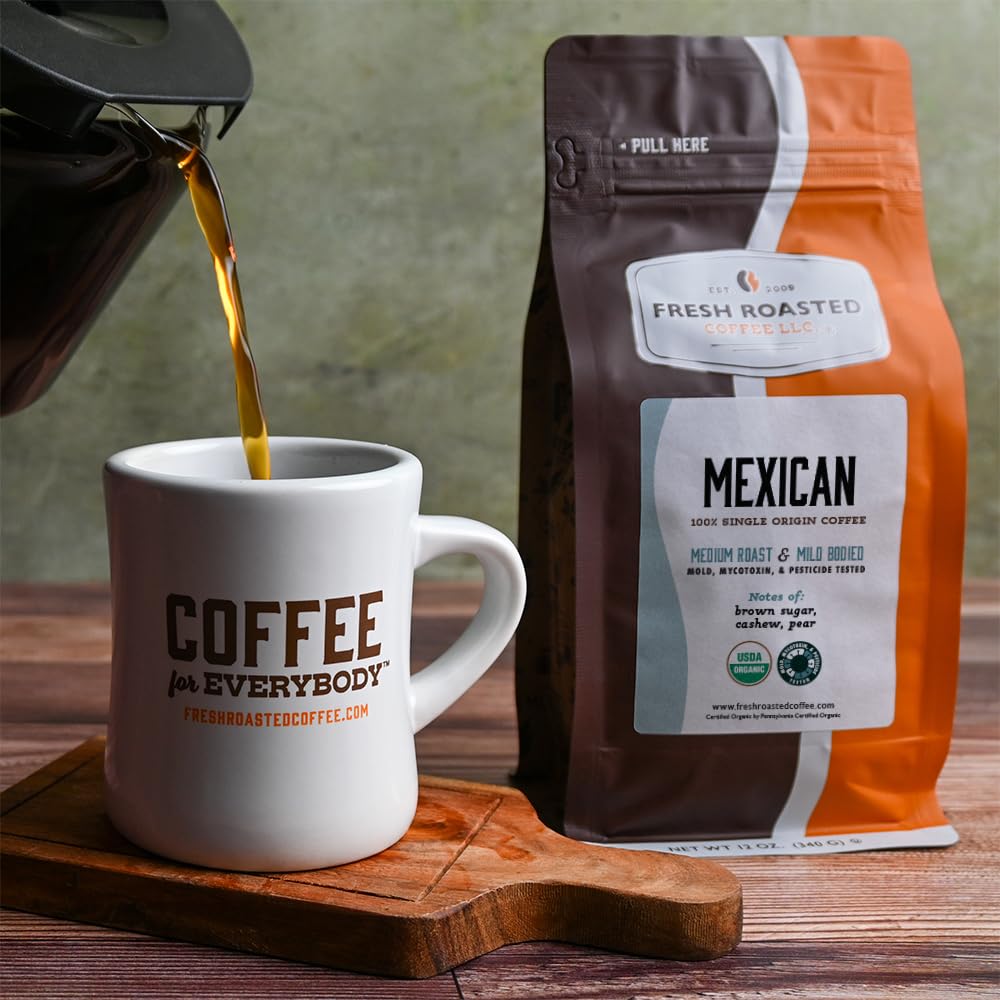 Fresh Roasted Coffee nitrogen-flushed resealable packaging preserves freshness.
