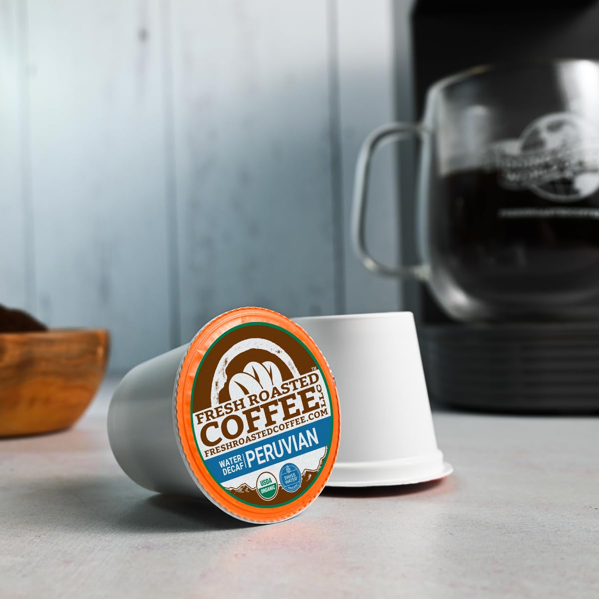 Fresh Roasted Coffee nitrogen-flushed bags preserve freshness and aroma