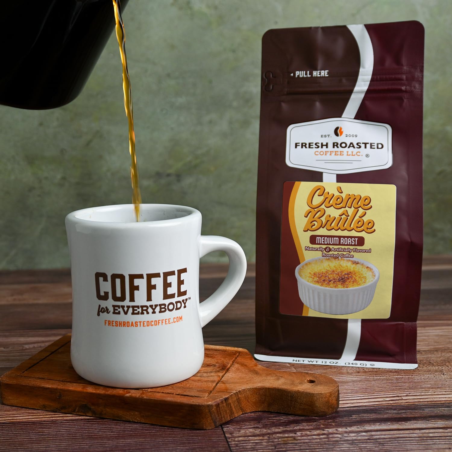 Fresh Roasted Coffee sustainably sourced beans for mindful experiences.