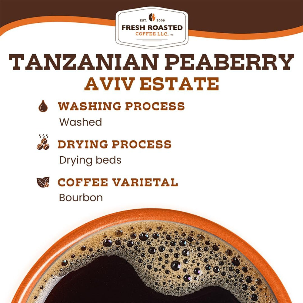 Fresh Roasted Coffee Tanzanian Peaberry pour-over setup for a clean, nuanced cup
