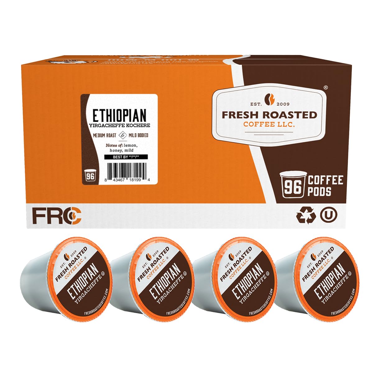 Fresh Roasted Coffee Yirgacheffe Kochere pod for bright, balanced single-serve flavor.
