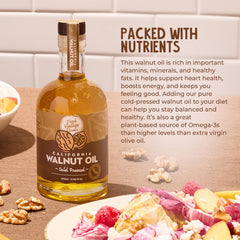 Fresh Vintage Farms Walnut Oil for cooking, enhances nuttiness in dishes.