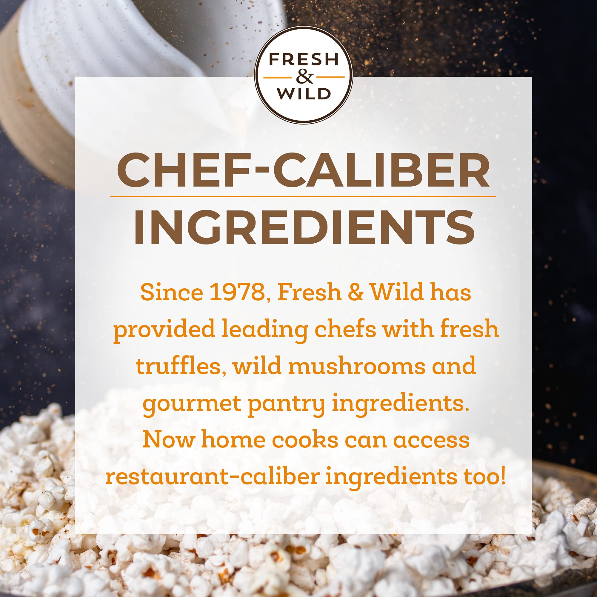Fresh & Wild Sweet Corn Powder packaging displayed on a kitchen shelf.