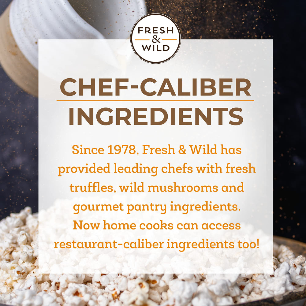 Fresh & Wild Sweet Corn Powder packaging displayed on a kitchen shelf.