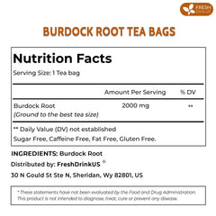 FreshDrinkUS Burdock tea bags closeup shows premium natural root quality for daily brew