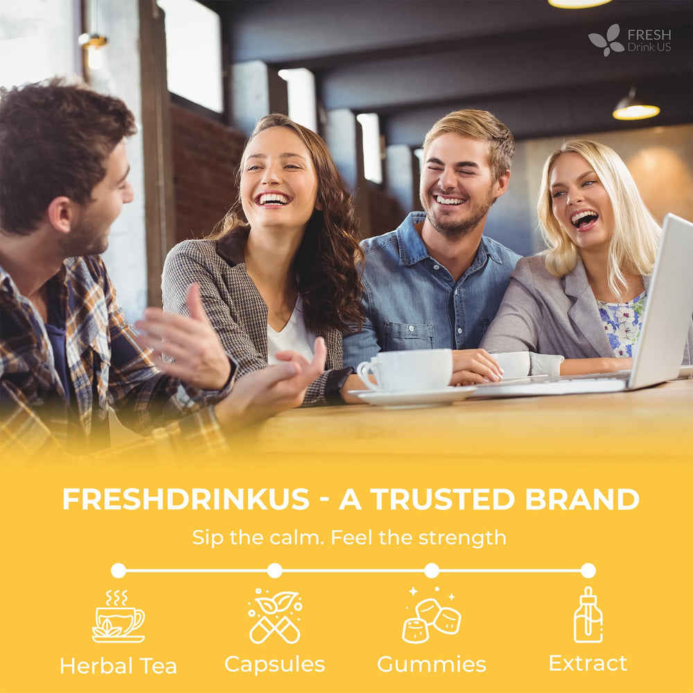 FreshDrinkUS chamomile mint tea bags in the box highlight easy daily enjoyment.