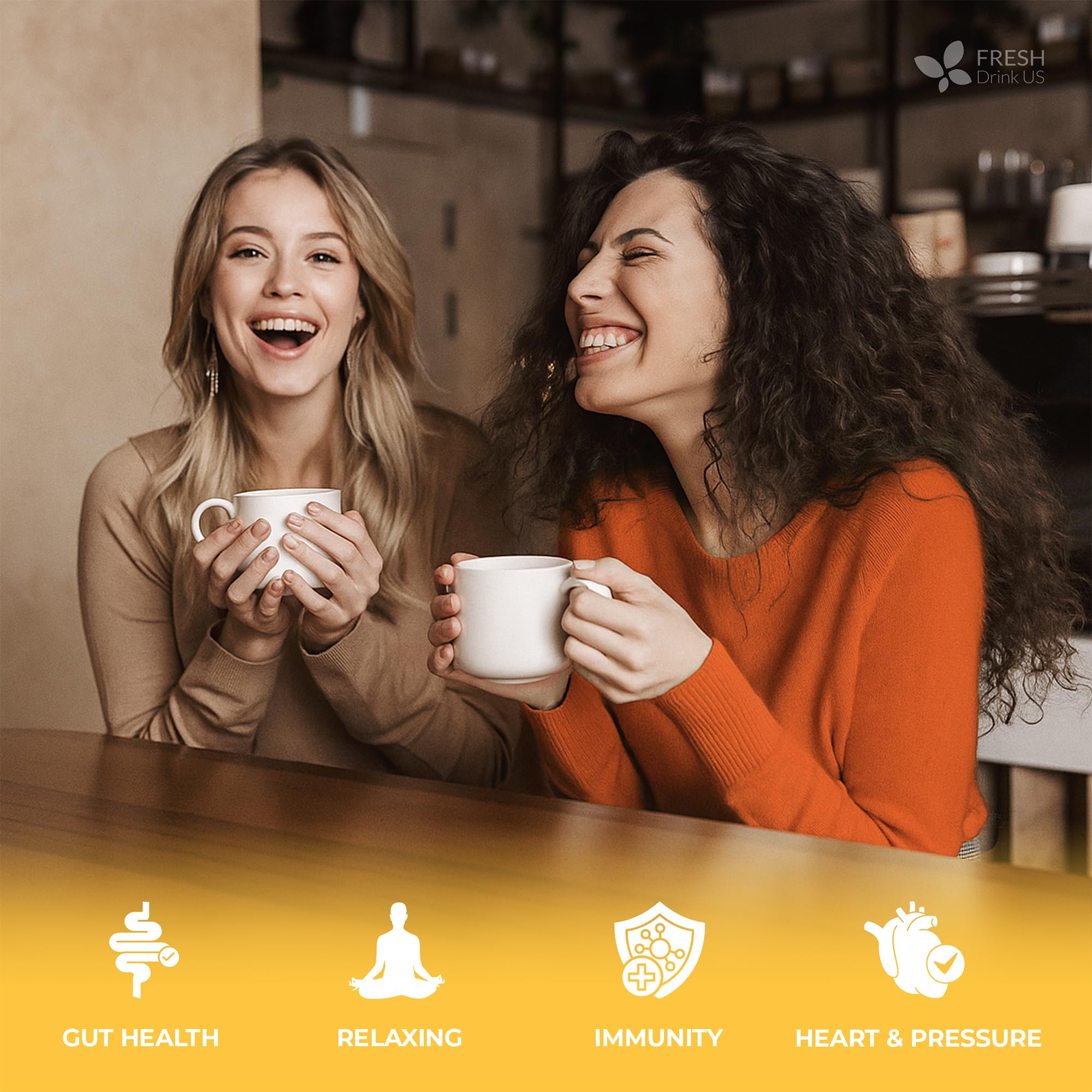 FreshDrinkUS chamomile mint tea box open reveals convenient tea bags.