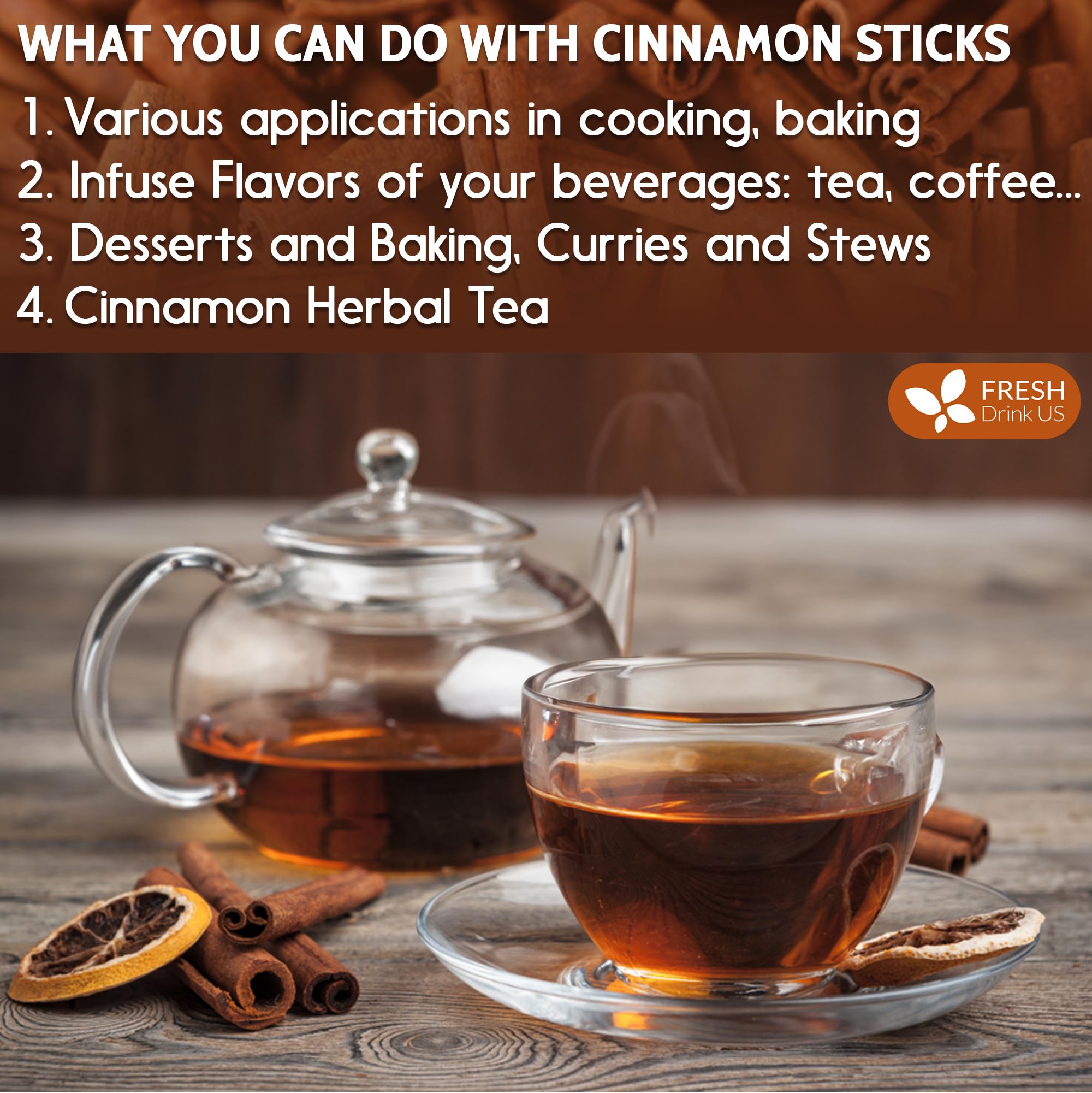 FreshDrinkUS cinnamon sticks can freshen spaces when boiled for aroma.