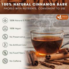 FreshDrinkUS cinnamon sticks for tea infusion delivering fragrant, comforting notes.