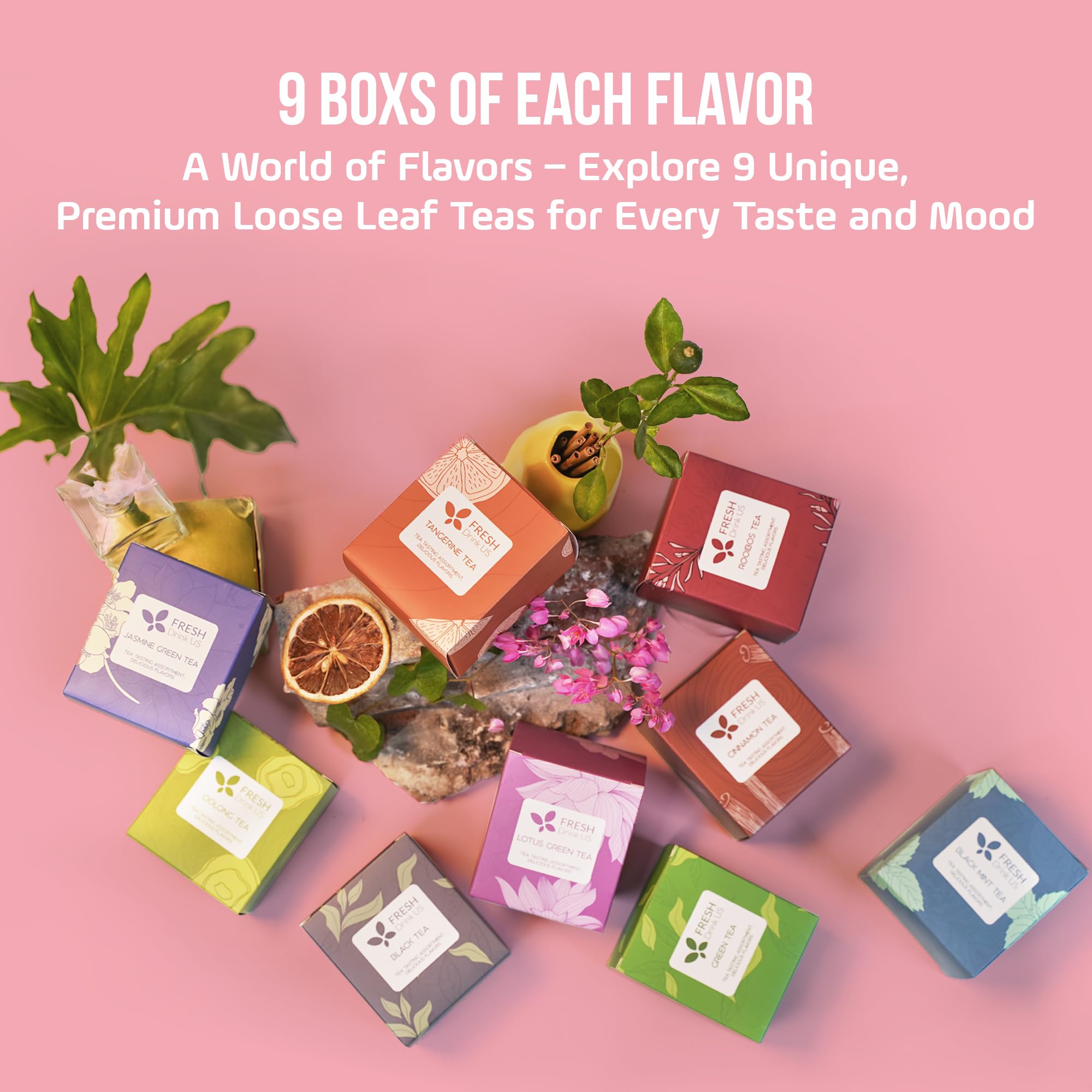 FreshDrinkUS cinnamon tangerine blend box with vibrant packaging.